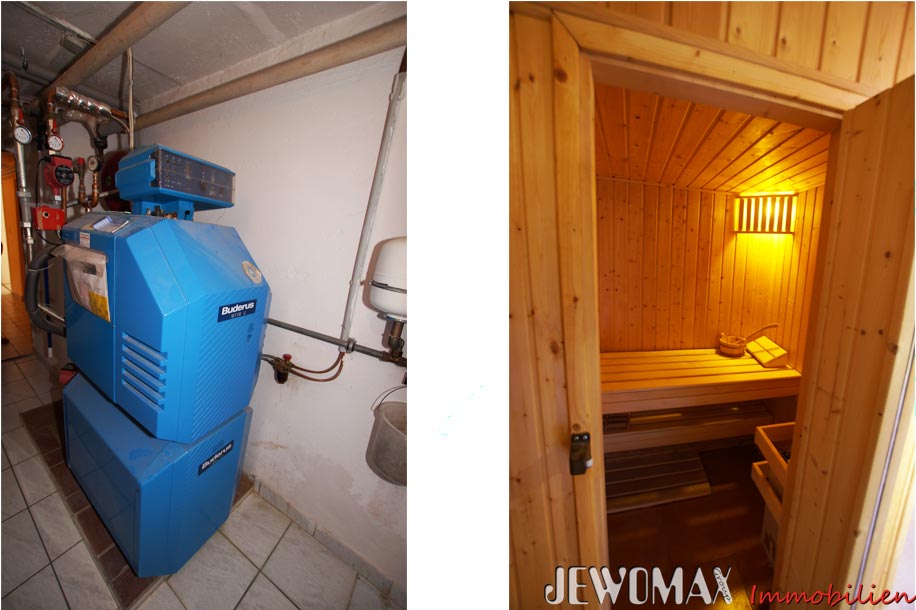 12 - Ölbrenner und Warmwasserspeicher / kleine Sauna